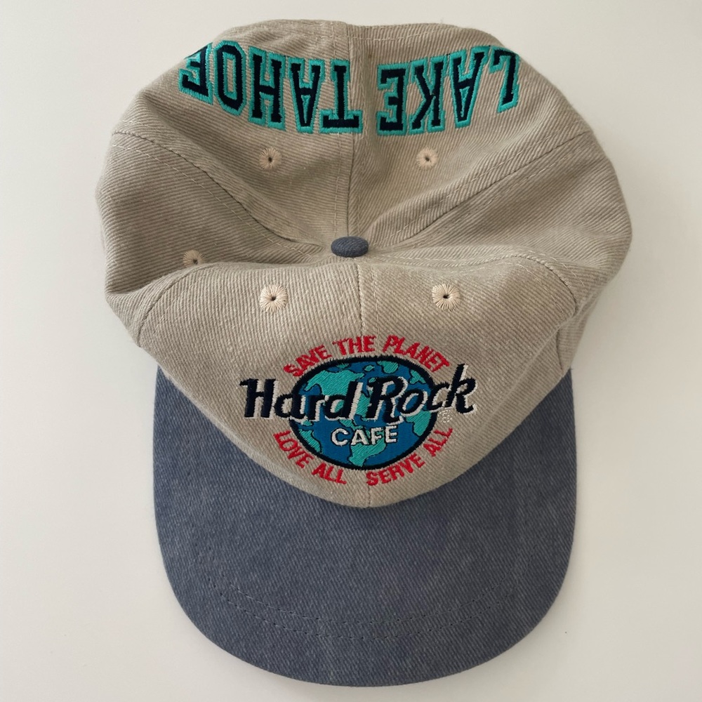 Lake Tahoe SnapBack Hat Embroidered Hard Rock Cafe Vintage